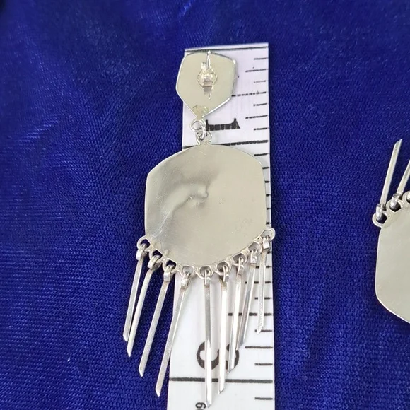 Native American Multi Stone Cobblestone On Sterling Silver Dangle Earrings - Picture 7 of 11